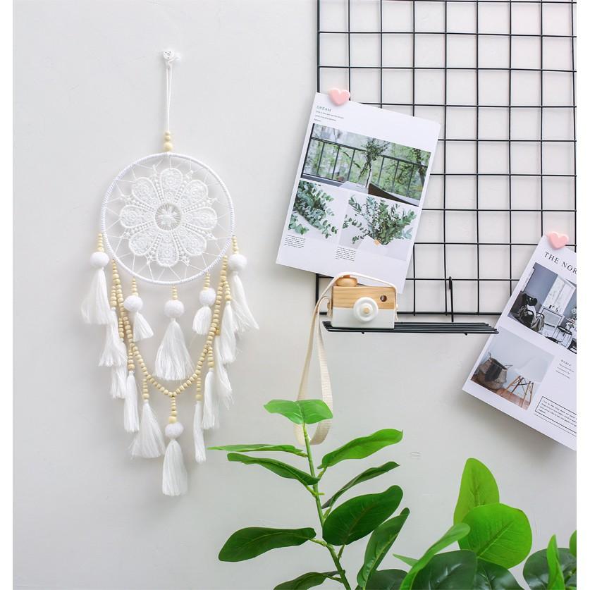 Dream Catcher Treo Tường Bông Hoa Phối Chuỗi Hạt Ấn Độ PA9850