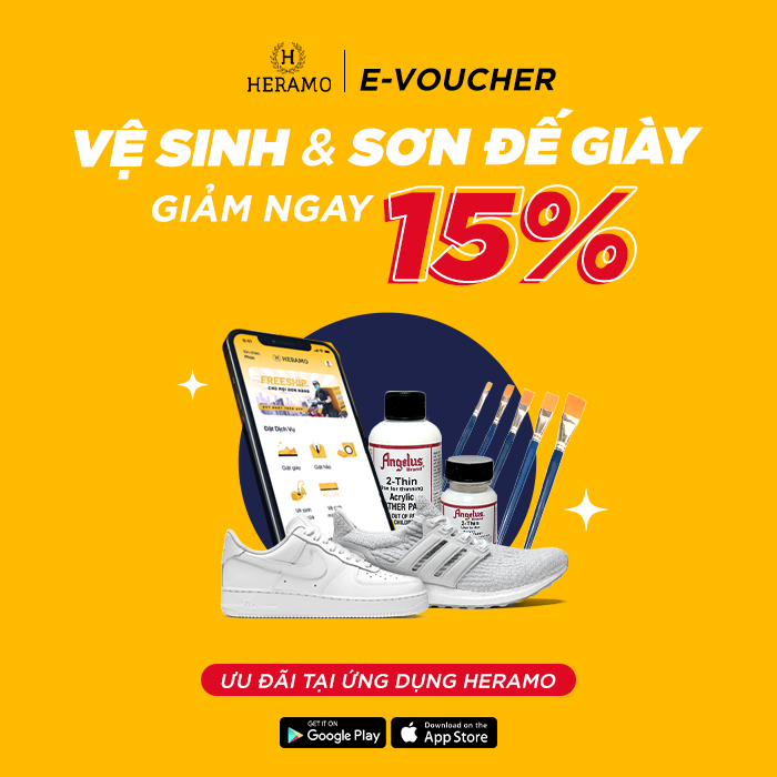 HCM [E-Voucher] Giảm 15% Combo Vệ Sinh + Sơn Đế Giày Sneaker, Giày Thể Thao Bị Ố Vàng - giao nhận tận nơi tại ứng dụng HERAMO