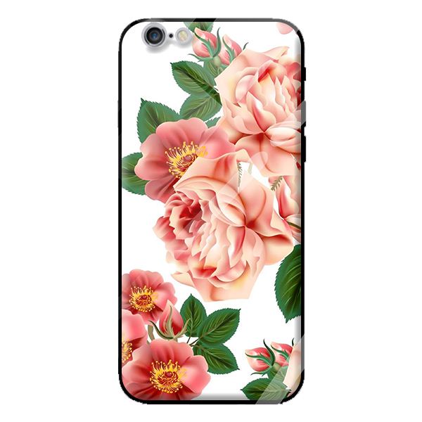 Ốp kính cường lực cho iPhone 6 Plus mẫu HOA HỒNG XANH 4 - Hàng chính hãng