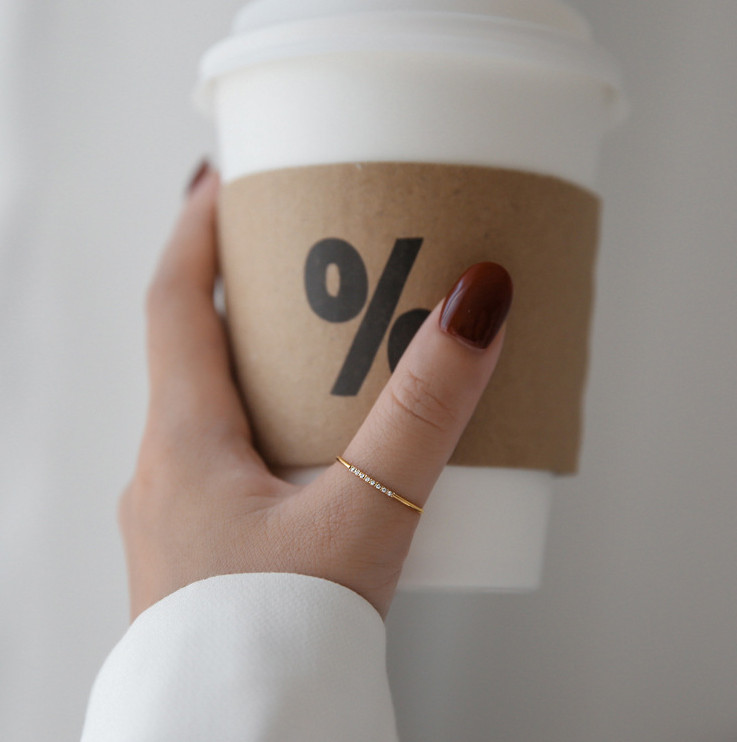 Nhẫn Mảnh Đính Đá Titan Không Han Rỉ TT 4481