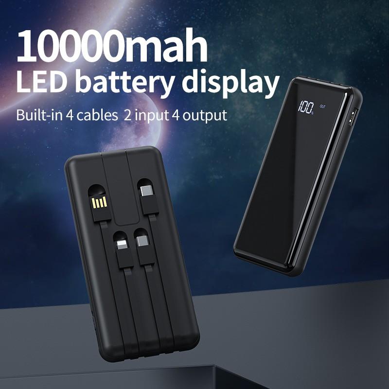 Sạc dự phòng 10000mAh BSK-PT129P đi kèm với cáp sạc LED hiển thị kỹ thuật số nguồn-Hàng chính hãng