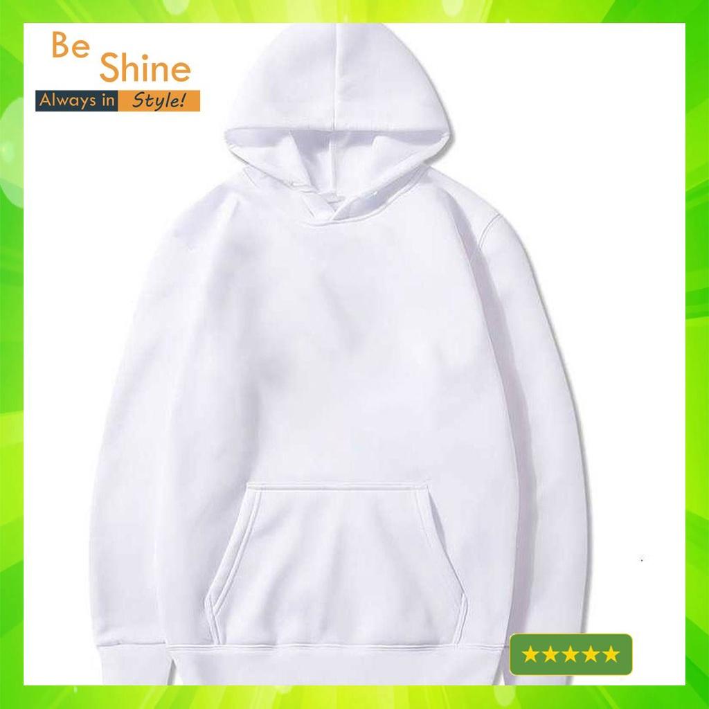 Áo Hoodie Trơn có mũ Nỉ Bông Unisex Form Rộng - Ảo Nỉ Dài Tay Cao Cấp Basic Thời Trang Nam Nữ