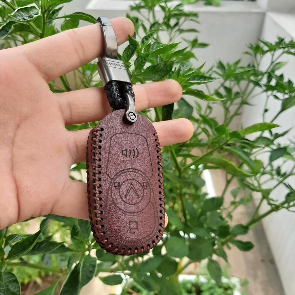 Bao da chìa khoá Vinfast Fadil bản độ lên star - top da thật 100%, bảo hành 2 năm, có khắc tên và sđt chủ xe,