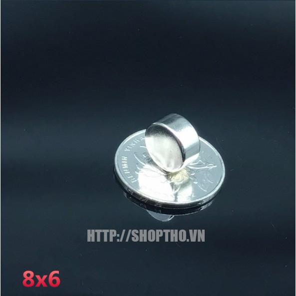 Nam châm trắng tròn D8*6mm