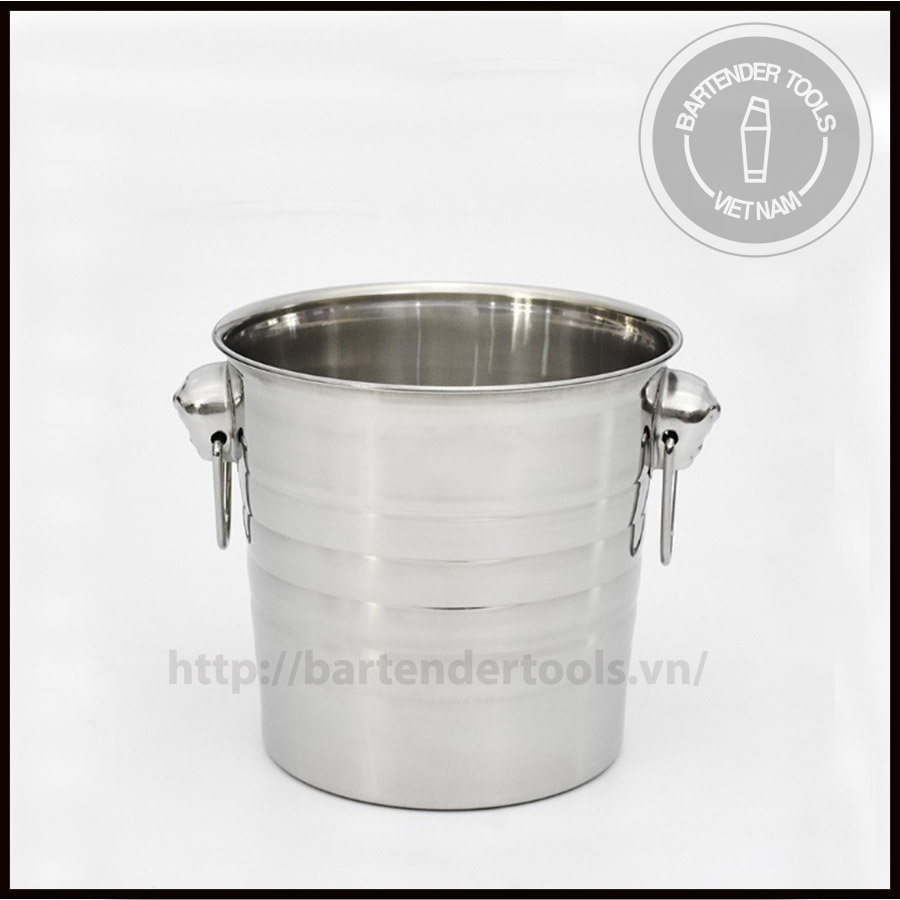 Xô inox đựng đá có quai núm 3500ml