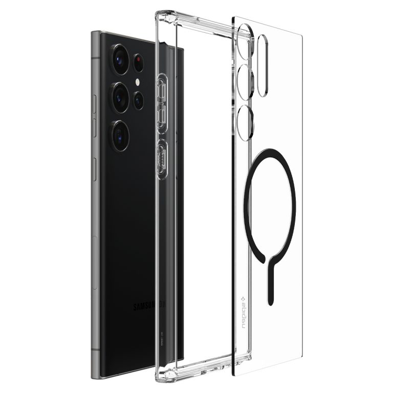 Ốp lưng Spigen Ultra Hybrid Onetap Metal Ring cho Samsung S23 Ultra - Thiết kế trong suốt, chống ố, viền camera cao, hàng chính hãng