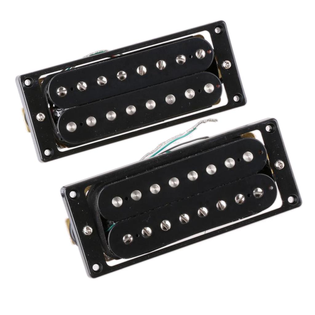 2 Pack 8 String Double Coil Humbucker Pickup Electric Guitar Replace Parts