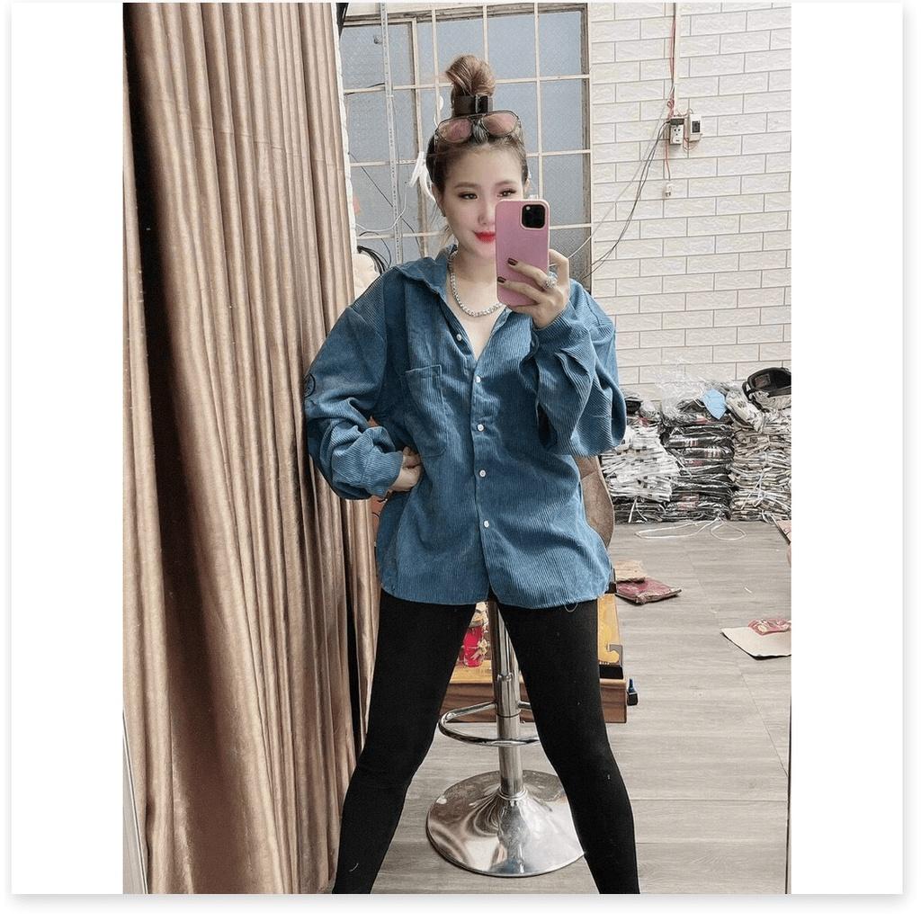 Áo khoác nhung kiểu sơ mi NỮ SIÊU XINH CHO CÁC CHỊ EM KHANH AN