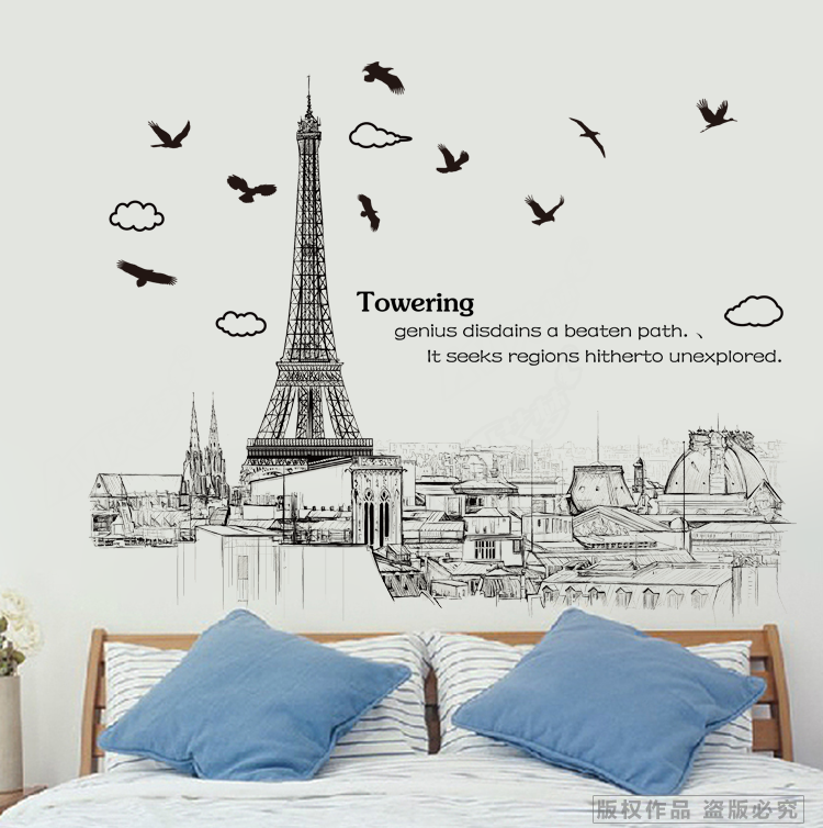 Hình ảnh Decal Dán Tường Tháp Eiffel