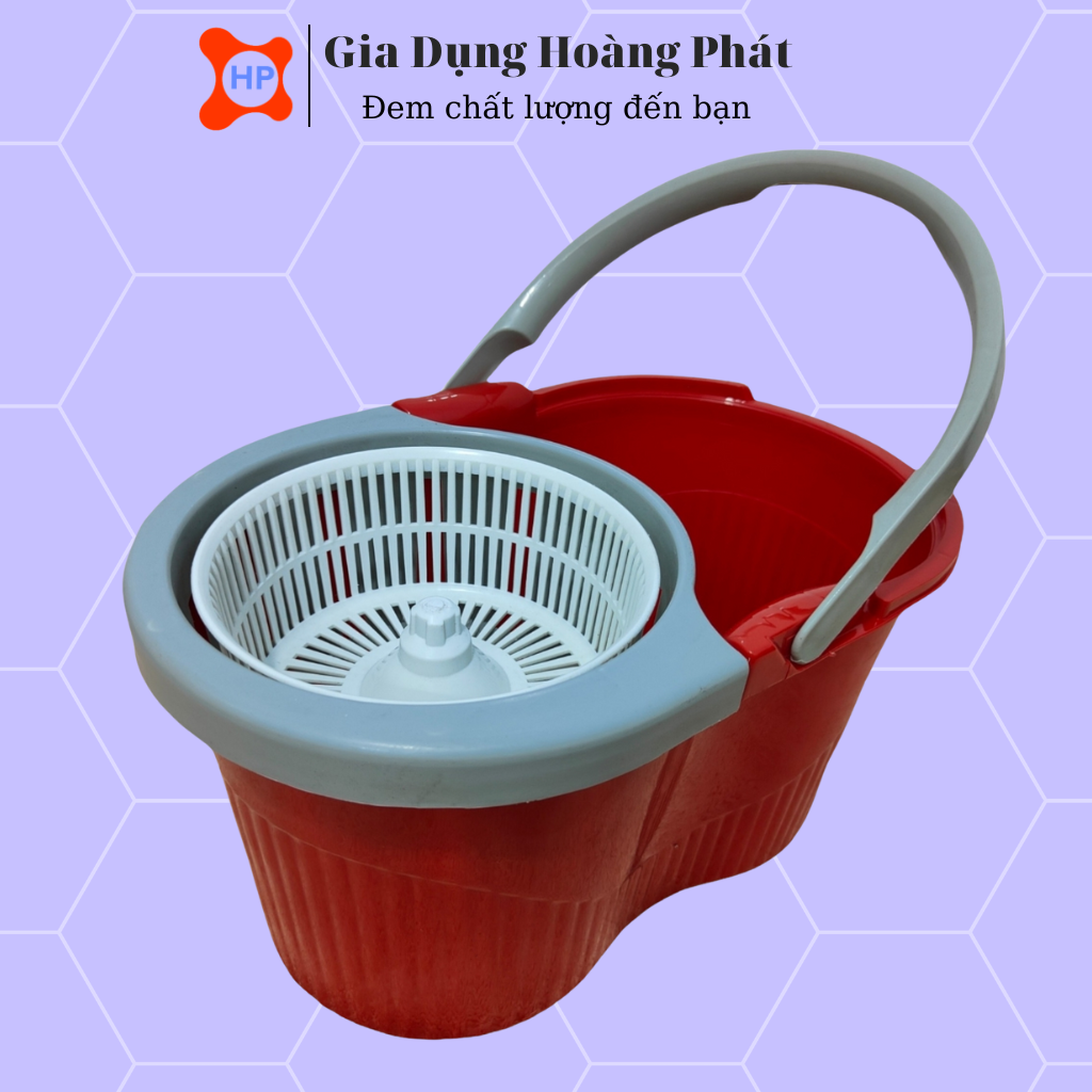 Thùng / Xô Lau Nhà Tự Vắt 360° Lồng Nhựa