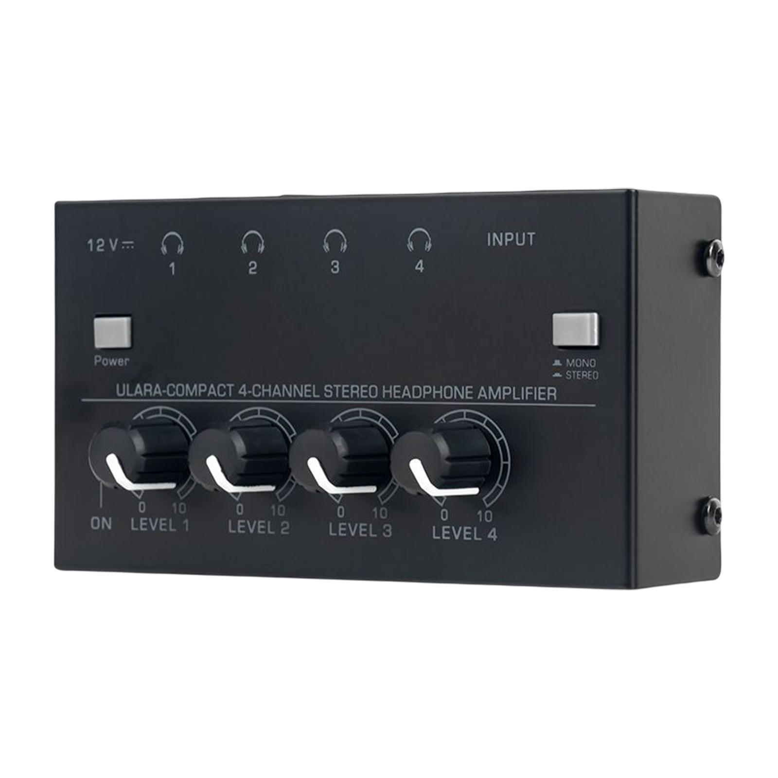 Stereo Headphone Amplifier, 4 Channel Headphone Splitter Amplifier for Studio Mixing
