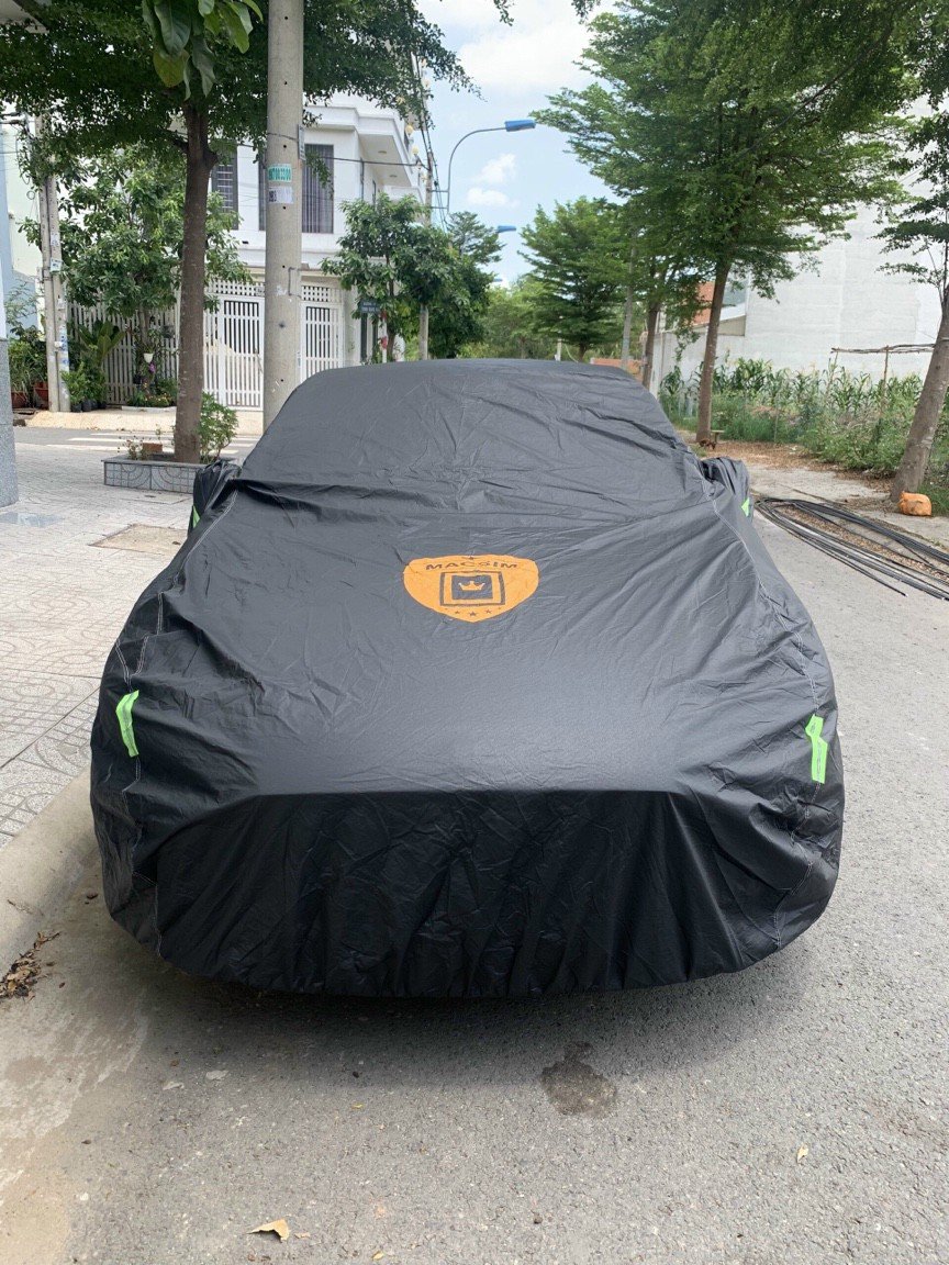 Bạt phủ ô tô Volkswagen Teramont 7 chỗ chất liệu Polyester - màu đen cao cấp MACSIM màu đen - sử dụng trong nhà và ngoài trời