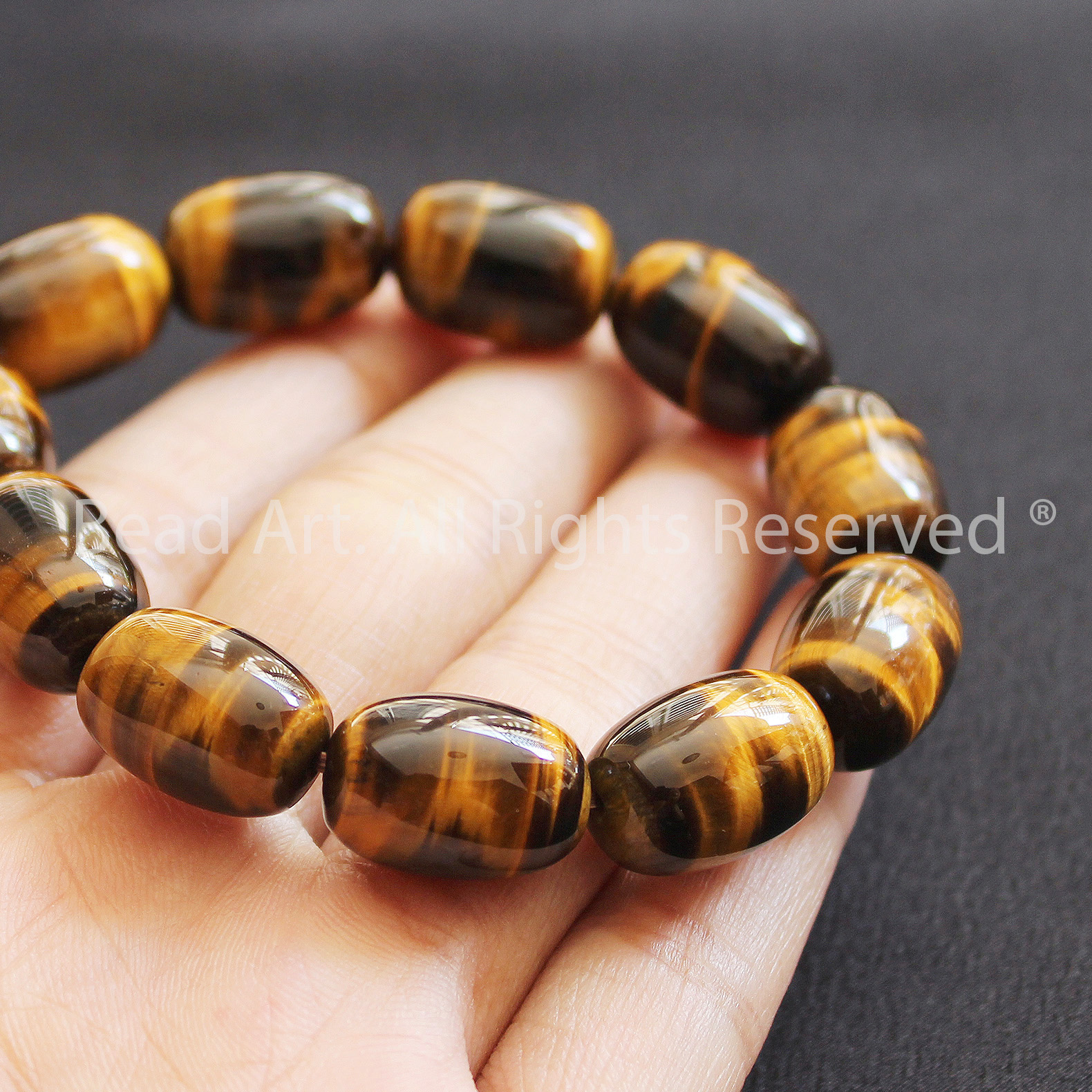 16x12MM Mắt Hổ Vàng Nâu Tự Nhiên Loại A, Mệnh Thổ, Kim, Đá Phối Vòng Tay Phong Thuỷ, Chuỗi Hạt, Mặt Dây Chuyền - Bead Art