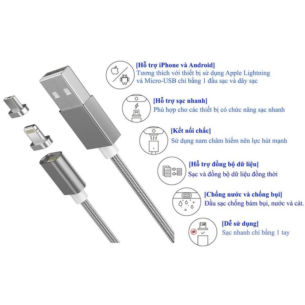 Cáp Sạc Nam Châm 3 đầu Adroid / IOS / Type-C