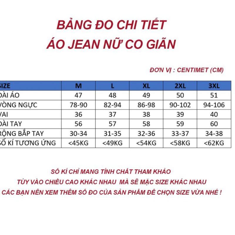 Áo khoác jean nữ, Áo khoác jean chống nắng size đại