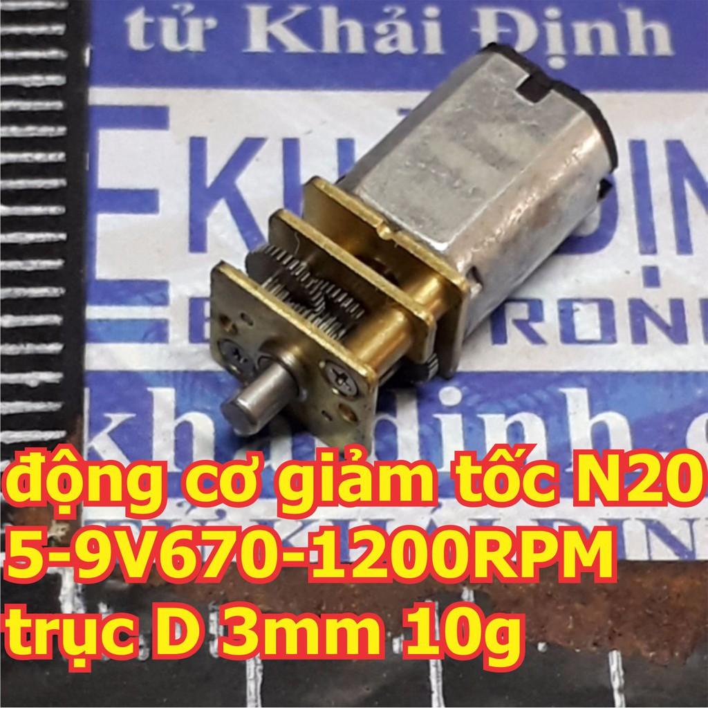 động cơ giảm tốc N20 5-9V670-1200RPM trục D 3mm 10g kde3483