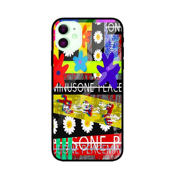 Ốp lưng kính cường lực cho iPhone 11 Nền Họa Tiết Hoa Cúc Zigzag - Hàng Chính Hãng