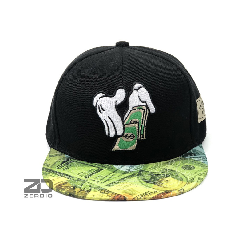 Nón hiphop, Mũ Snapback nam cao cấp Hands and Money SN58 họa tiết cá tính