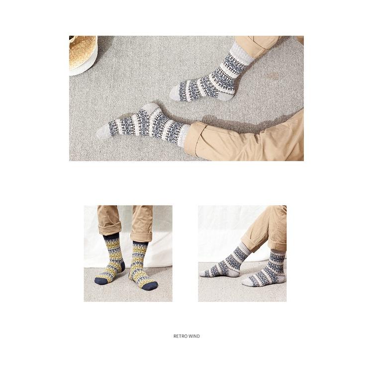 Bộ 5 đôi tất nam cao cổ Vintage
