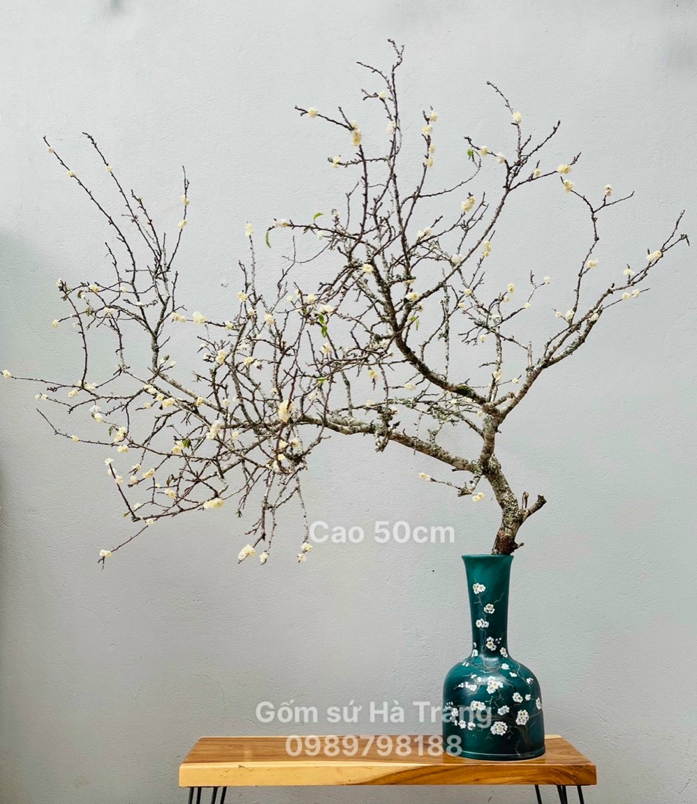 Lọ hoa gốm sứ Bát Tràng cao cấp vẽ 3D cao 50cm