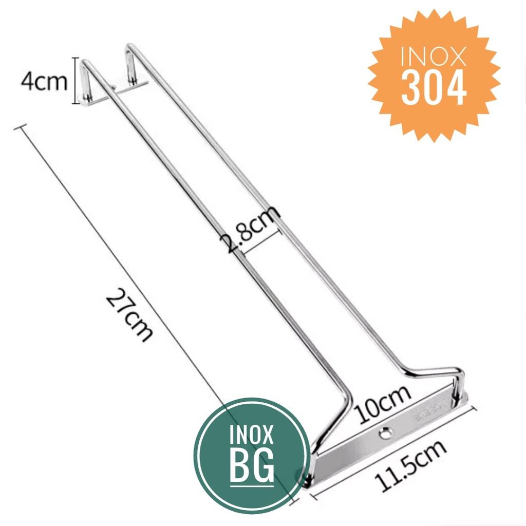 Giá treo ly, gài ly sâu 55cm chất liệu inox 304 bền bỉ với thời gian