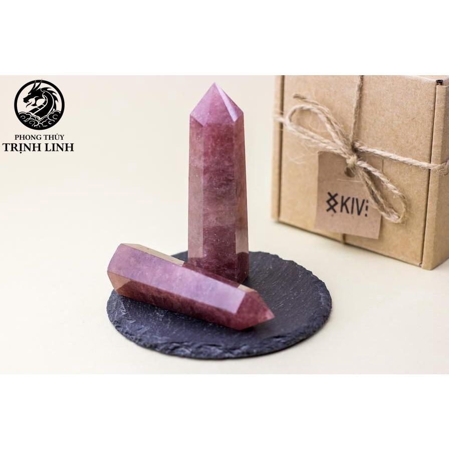 Trụ đá thanh tẩy T.A DÂU TÂY dùng trong Tarot, reiki, thiền định,yoga cân bằng, phong thủy