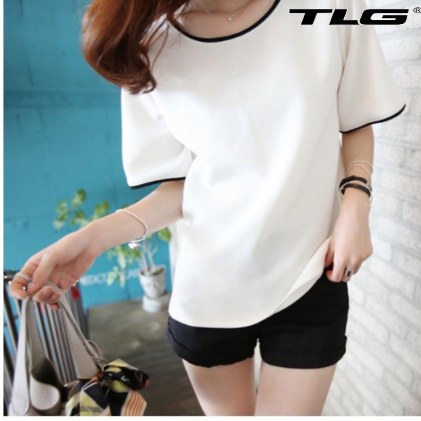 ️️ Áo thun nữ ngắn tay phong cách Hàn Quốc TI 352 1(trắng) tặng 01 bút bi cao cấp TI M 410