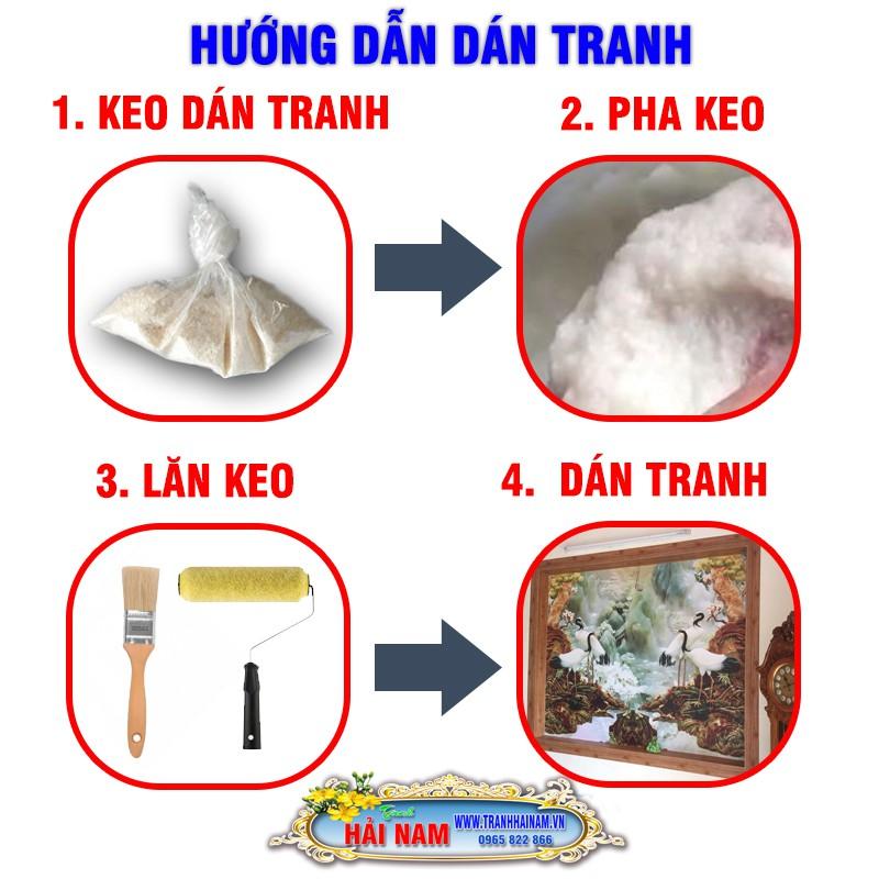 Tranh dán tường 3D phòng thờ chữ phúc - tranh cuốn thư câu đối phòng thờ- tranh trang trí phòng thờ- vải lụa