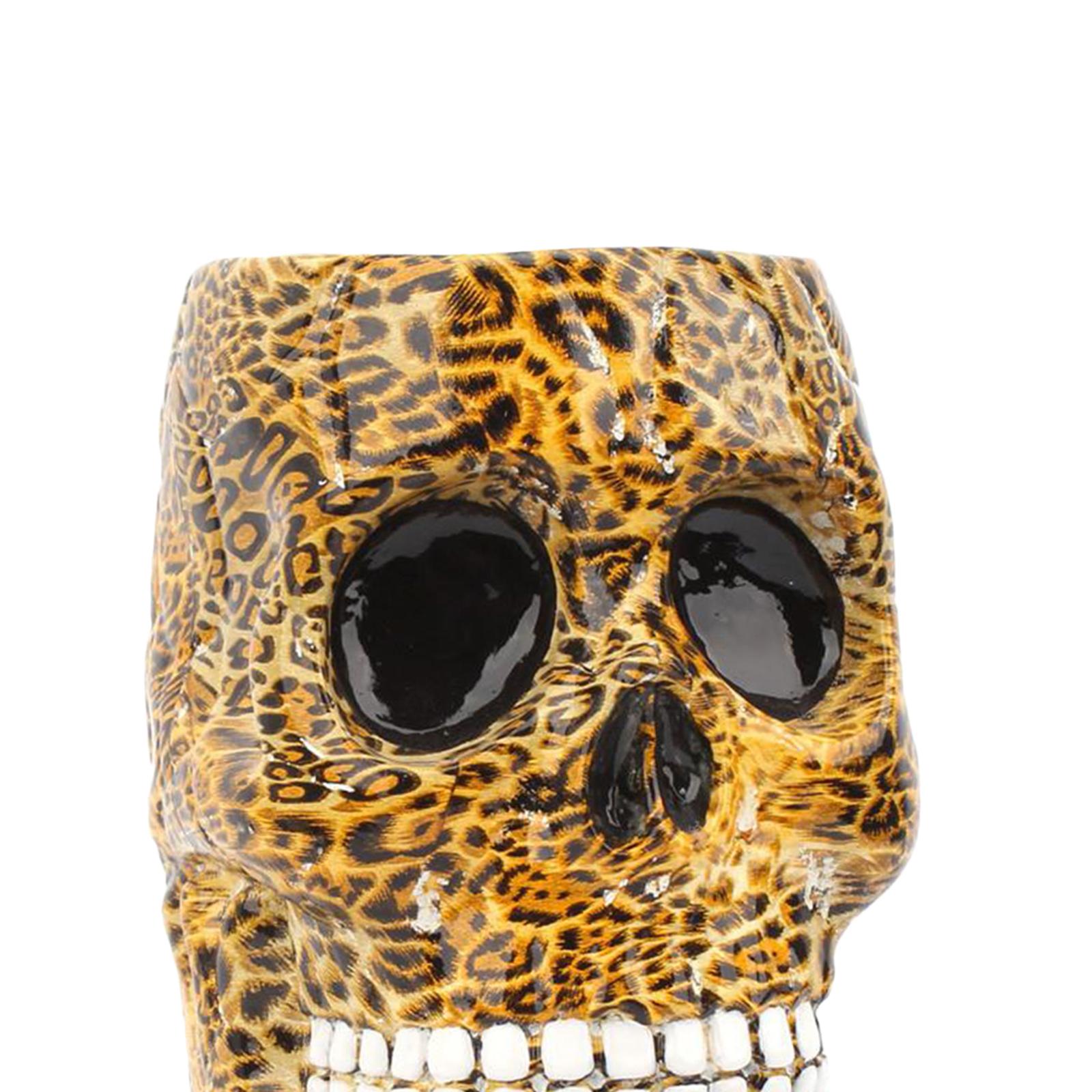 Skull Desk Organizer Pencil Holder Cosmetic Makeup Brushes Display Rack A