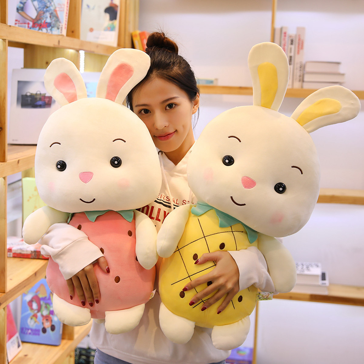 Gấu Bông Thỏ Trái Cây Siêu Mềm Mịn Siêu Đáng Yêu (25cm----&gt;60cm) Vải Miniso 4 Chiều Mềm Mại Êm Ái, An Toàn Cho Người Sử Dụng