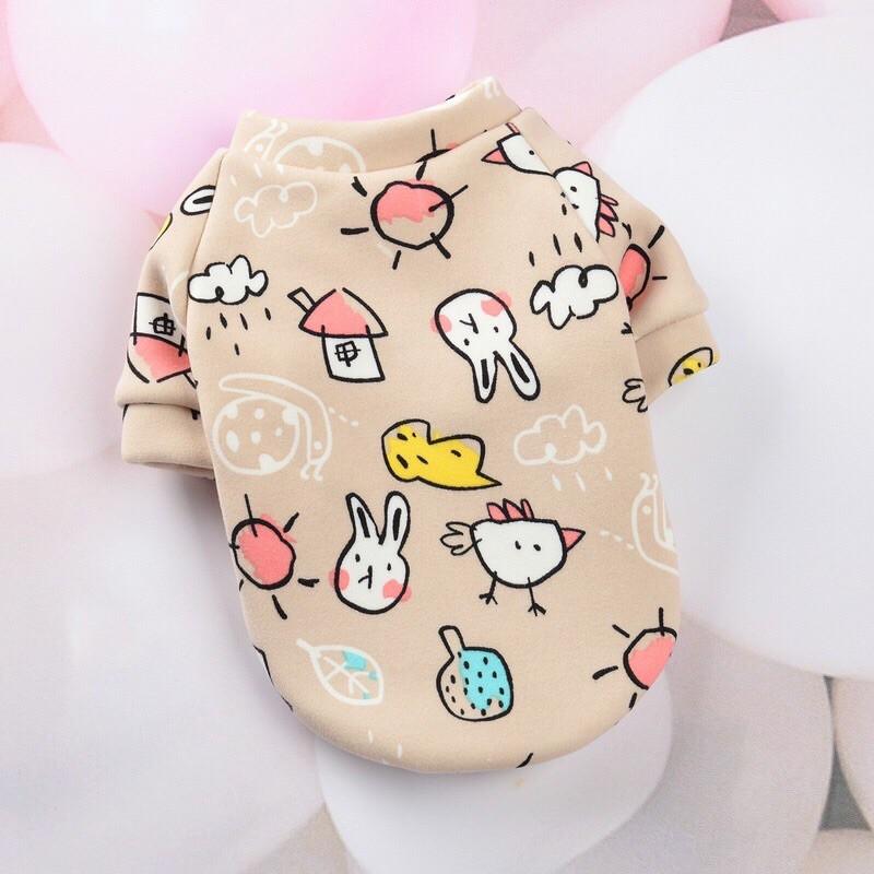 Combo 03 chiếc áo mùa đông có tay nỉ bông ấm áp cho chó mèo có sz 8kg