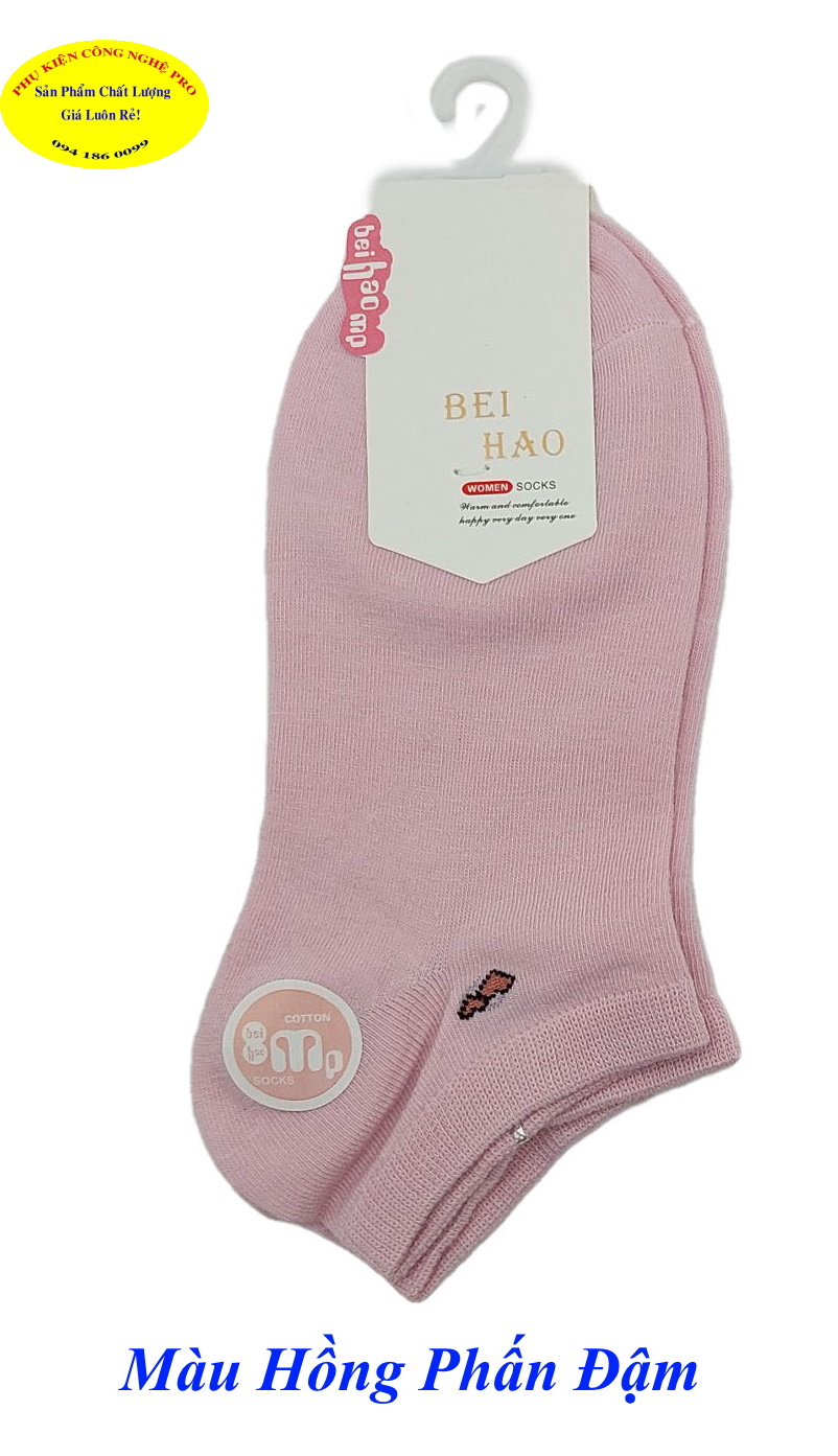 Tất vớ nữ Kiểu cổ ngắn Beihao Women Socks In hình bất kỳ Chất liệu cotton co giãn, Mềm mại, Bảo vệ đôi chân