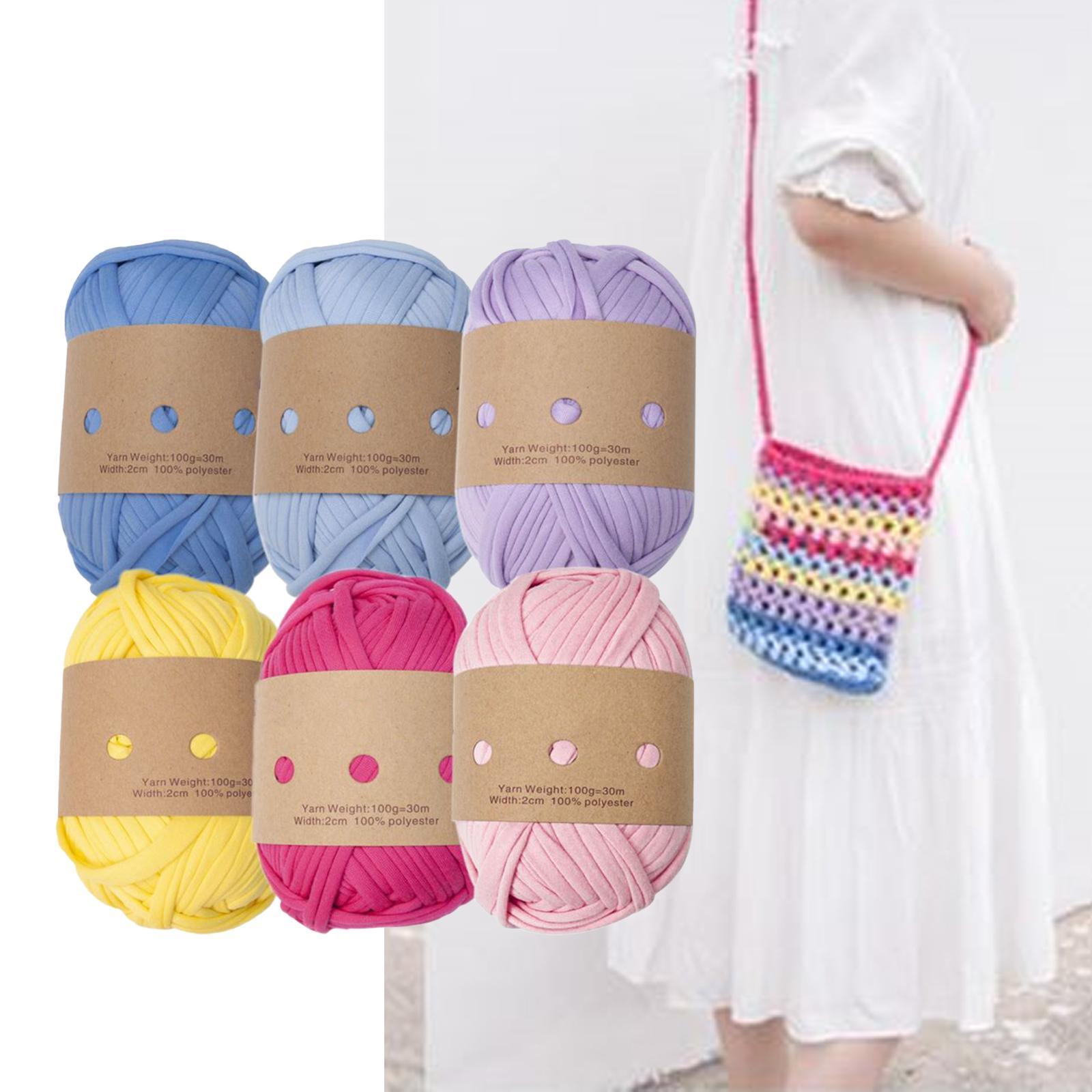 6x Knitting Yarn Set Crochet Baskets Throw Blanket Pet Bed Fabric Cloth Yarn