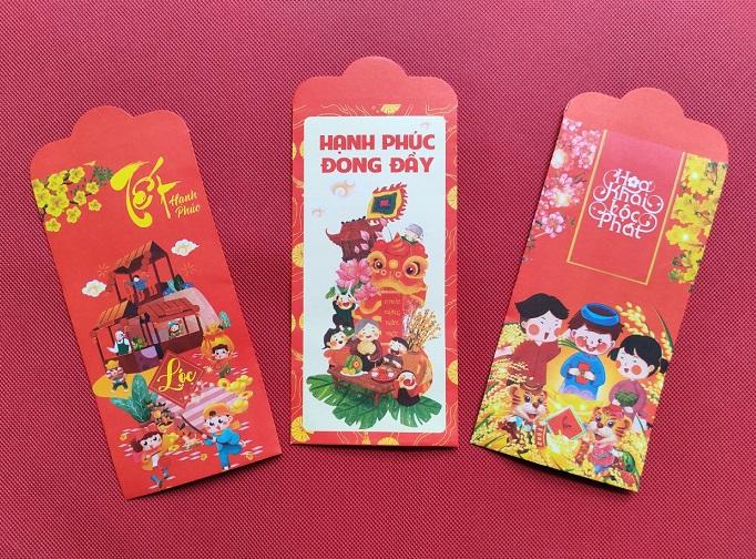 100 Bao lì xì 2022 tết nguyên đán màu đỏ may mắn hoạt hình đẹp dễ thương Cute Nhâm Dần GD546-LiXiDo - 20 cái