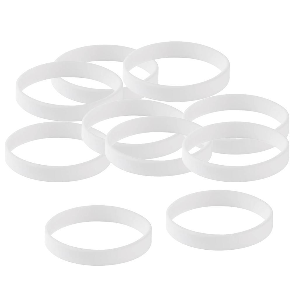 10 Pieces/ Blank Silicone Wristbands Fashion Rubber Bracelet White