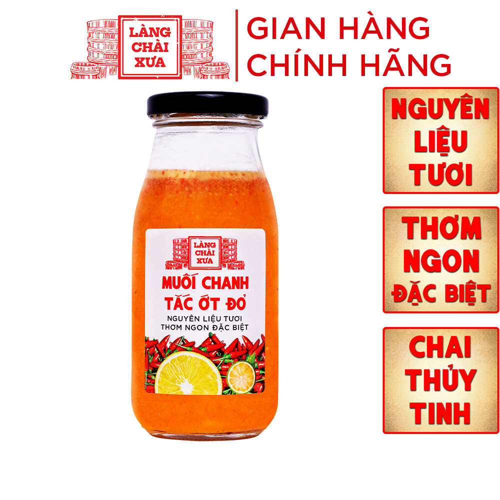 Đặc Sản Phan Thiết - MuốI ỚT Đỏ Chanh TắC Cao Cấp Làng Chài Xưa, Nguyên Liệu Tươi, Thơm Ngon Đặc Biệt, Chai Thủy Tinh 300Gr