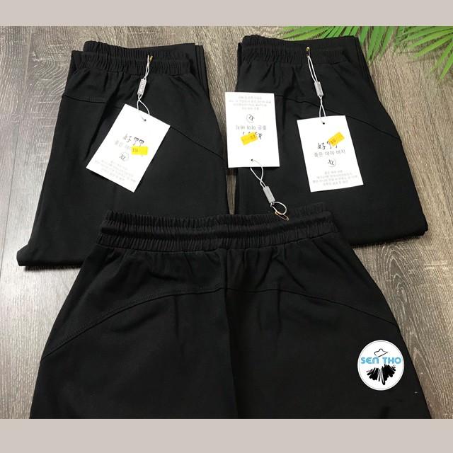 Quần Jogger Nữ Kiểu Trơn Basic Dáng Dài, Cạp Chun, Có Dây Buộc, Vải Co Giãn Tốt, Dày Dặn, Màu Đen Đơn Giản