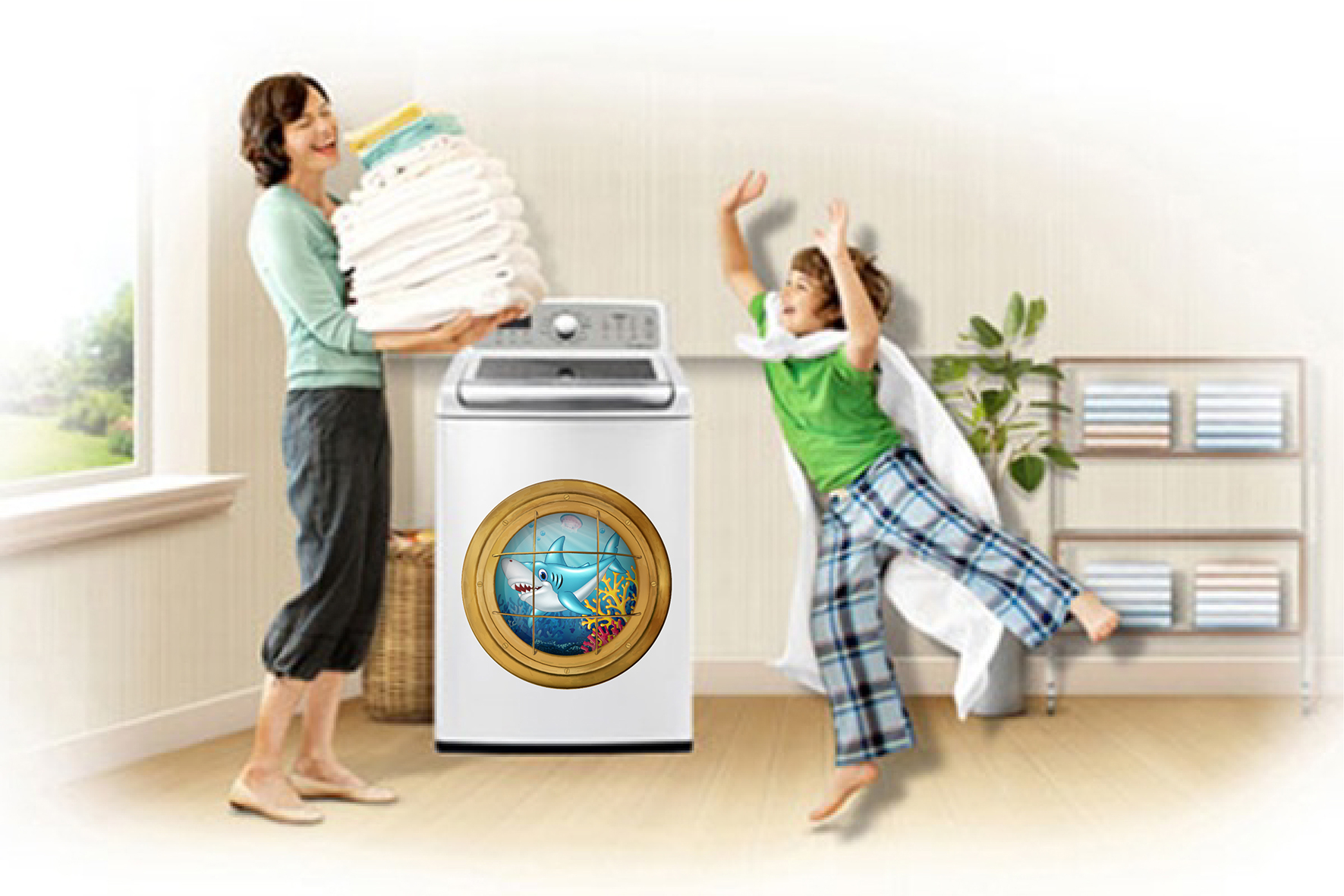Decal trang trí máy giặt số 2