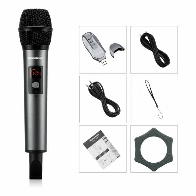 Micro Karaoke không dây Excelvan K18V, 01 mic, VHF - Hàng Chính Hãng