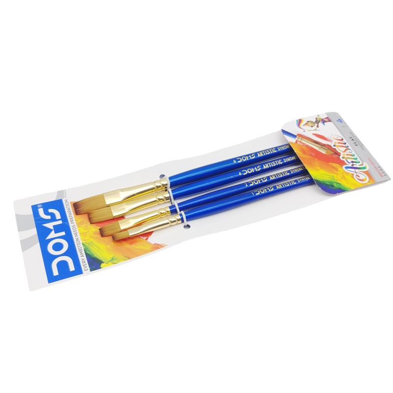 Bộ 4 Cây Cọ Vẽ Đầu Dẹp - DOMS Artistic 8063