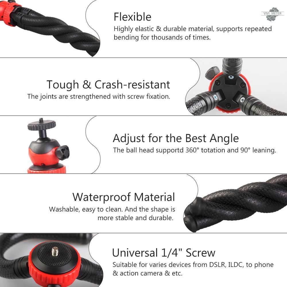 Giá Đỡ Ba Chân Mini Hình Bạch Tuộc Linh Hoạt Với Đầu Bi Xoay 360 Độ Cho Máy Ảnh Dslr Action Smartphone
