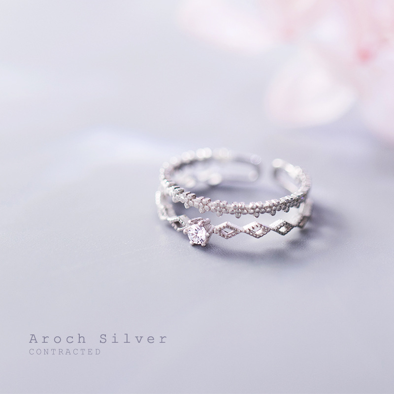 Nhẫn bạc nữ thương hiệu AROCH Jewelry bạc Ý s925,Freesize phù hợp mọi kích thước tay J4728