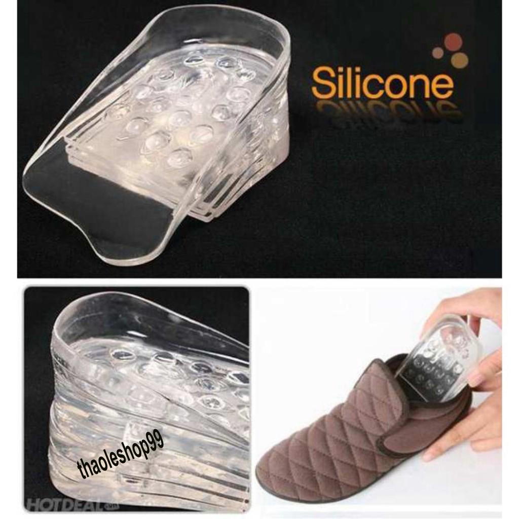 Set 10 Miếng Lót Giày Silicon Độn Đế Tăng Chiều Cao 4cm ( 5 Lớp)- Freesize