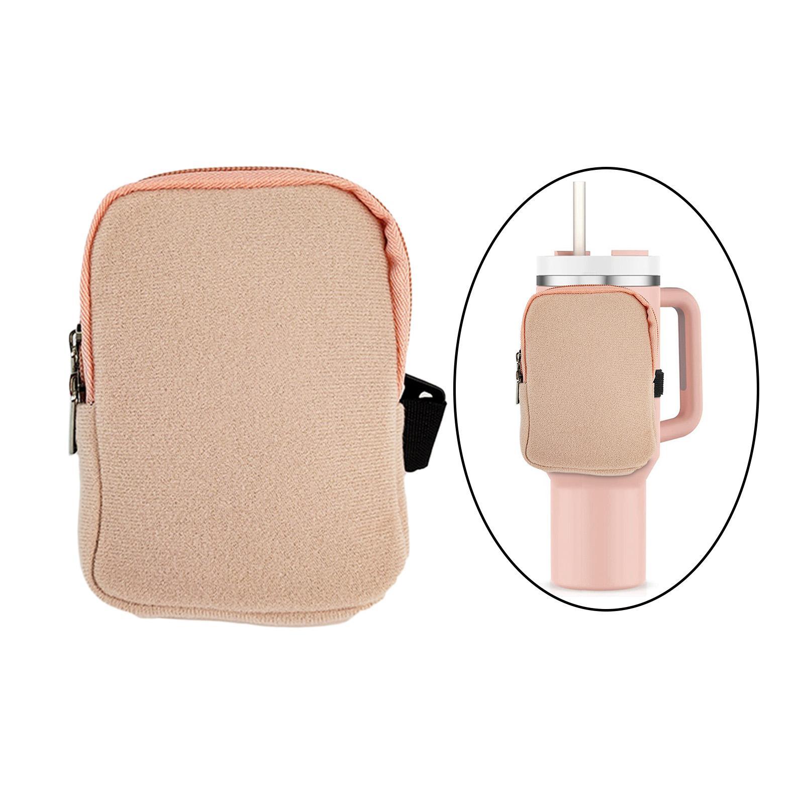 Water Bottle Pouch Zipper Pouch with Adjustable Band Durable Practical Women Men Belt Bag Tumbler Pouch for Jogging Hiking Travel Gym