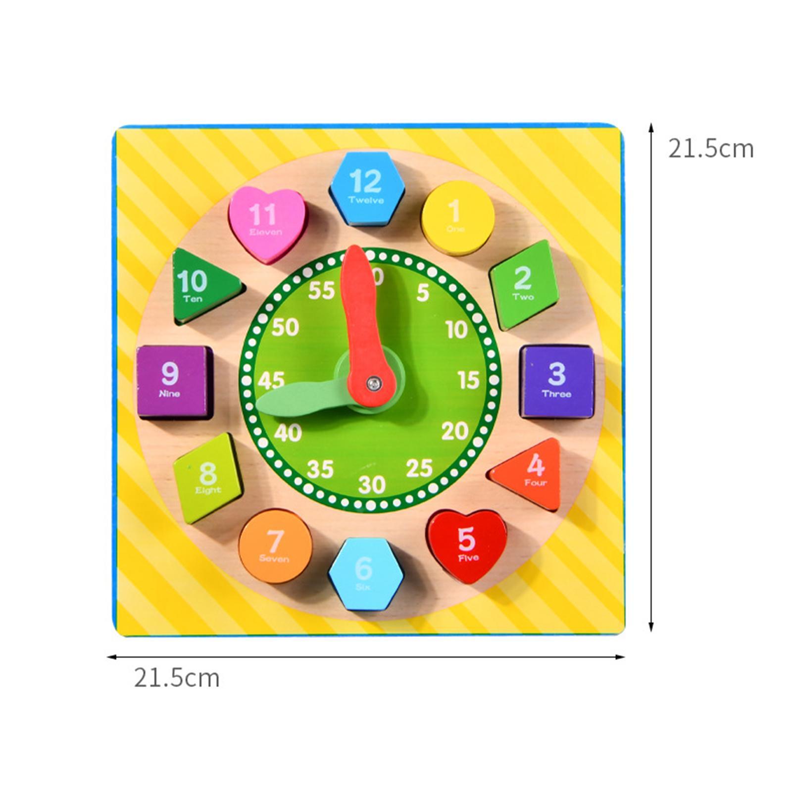 Montessori Wooden Clock Toys Wooden Lacing Threading Toys for Baby Boys