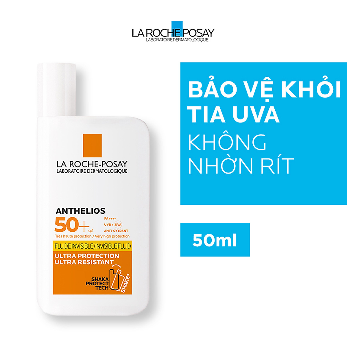 Kem chống nắng dạng sữa lỏng nhẹ không nhờn rít La Roche-Posay Anthelios Shaka Fluid SPF 50 50ml