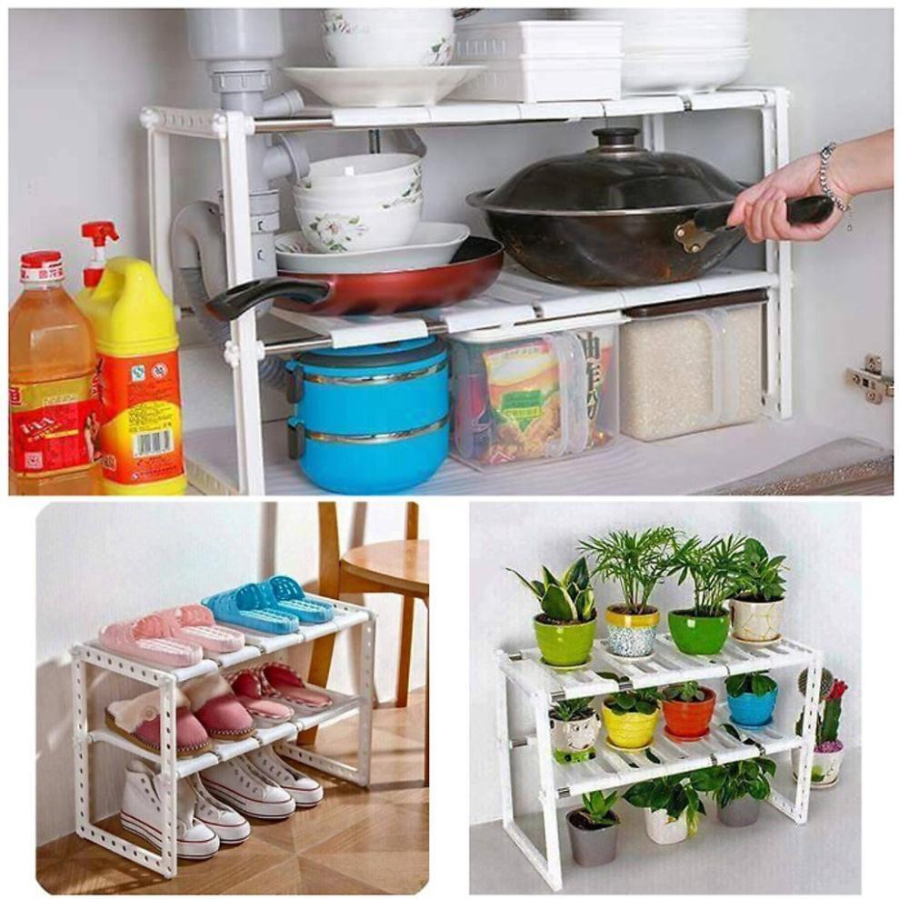 Kệ Để Xoong Nồi Gầm Bếp 2 Tầng ĐA NĂNG Gọn Gàng, Ngăn Nắp KHUNG INOX CHỊU LỰC