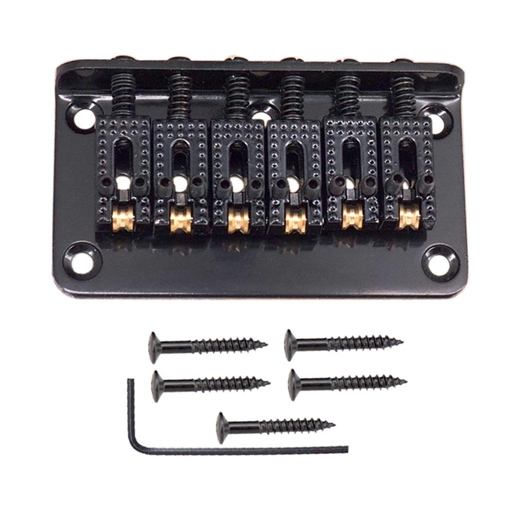 1 Set Electric Guitar Roller Saddle Bridge Tailpiece Scew Wrench Black