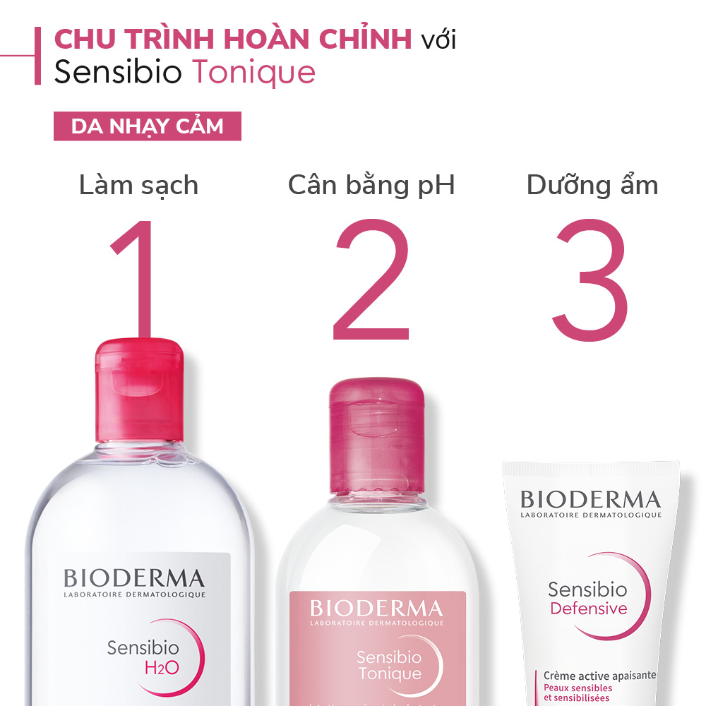 Dung dịch cân bằng, dưỡng ẩm và làm dịu cho da nhạy cảm Bioderma Sensibio Tonique