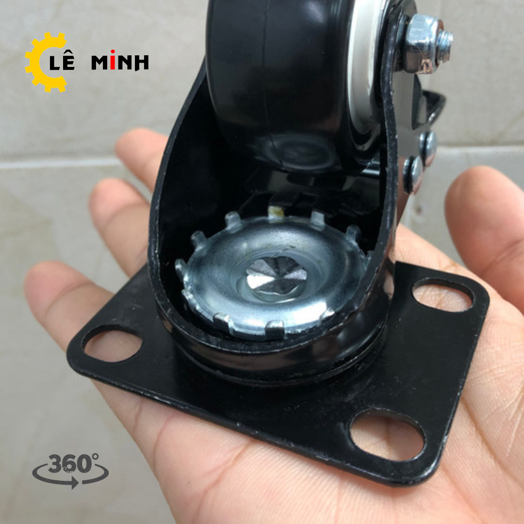 Bộ 4 Bánh Xe Đẩy Hàng Nhựa PP Loại Tốt - 5cm - Có khóa Chống Trượt